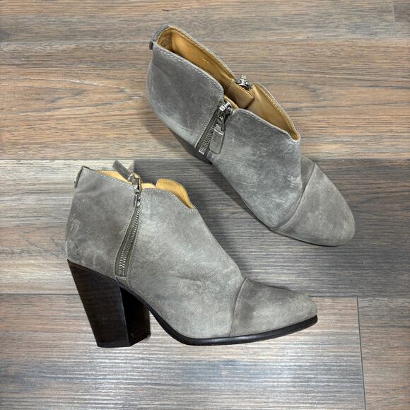 Rag & Bone Womens Size 39.5/US 9 Margot Suede Bootie Gray Heeled Almond Toe - Picture 1 of 11